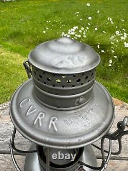 CV Central Vermont Railroad Lantern Star Headlight Etched Ext. Bast Globe