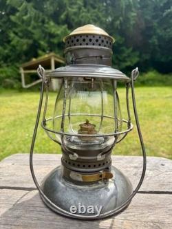 CVRR Railroad Lantern Brass Top Adams & Westlake Patent Bottom CUG