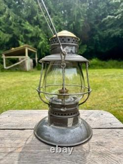 CVRR Railroad Lantern Brass Top Adams & Westlake Patent Bottom CUG