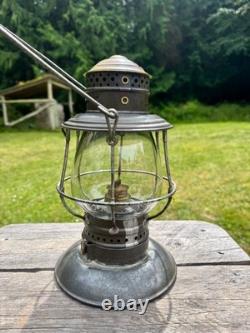 CVRR Railroad Lantern Brass Top Adams & Westlake Patent Bottom CUG