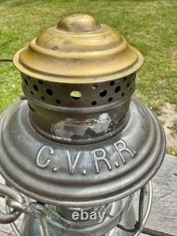CVRR Railroad Lantern Brass Top Adams & Westlake Patent Bottom CUG