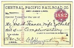 Central Pacific Railroad pass California Nevada Utah C. P. R. R. Union Pacific