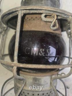 Chicago, Milwaukee, St. Paul And Pacific Railroad Lantern Adlake Kero Red Globe