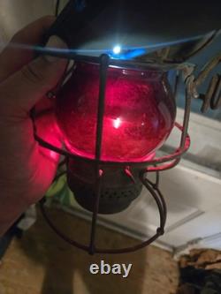 Chicago, Milwaukee, St. Paul And Pacific Railroad Lantern Adlake Kero Red Globe