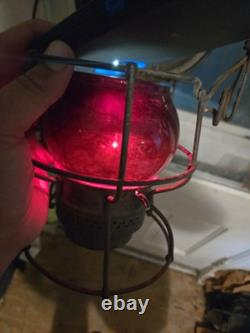Chicago, Milwaukee, St. Paul And Pacific Railroad Lantern Adlake Kero Red Globe