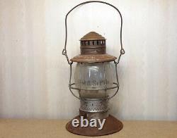 Chicago Milwaukee St Paul railroad lantern etched globe