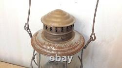 Chicago Milwaukee St Paul railroad lantern etched globe