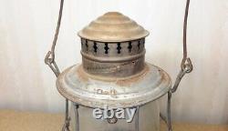 Chicago Milwaukee St Paul railroad lantern etched globe