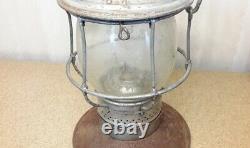 Chicago Milwaukee St Paul railroad lantern etched globe