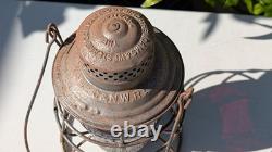 Chicago & North Western 1909 Adams Red Cast Serif Globe Railroad Lantern