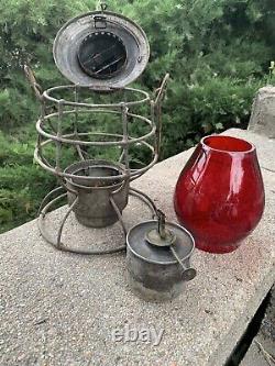 Chicago St. Paul Minneapolis & Omaha Ry Railroad Lantern WithRed Globe