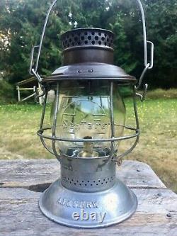 Circa 1909 Santa Fe Railroad Lantern A&W Rust Top Bell Bottom