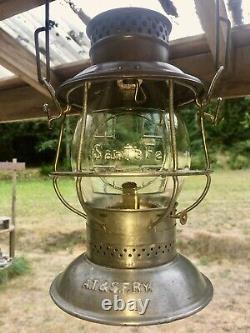 Circa 1909 Santa Fe Railroad Lantern A&W Rust Top Bell Bottom