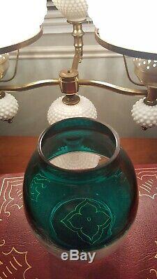 Conductor / Presentation Railroad Lantern Globe Green over Clear Bi Colored