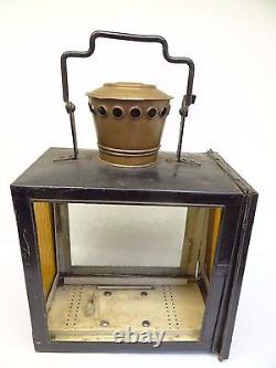 Copper Top Metal Amber Glass Railroad Large JA Van Dijk&Zn Utrecht Lantern Lamp