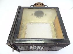 Copper Top Metal Amber Glass Railroad Large JA Van Dijk&Zn Utrecht Lantern Lamp