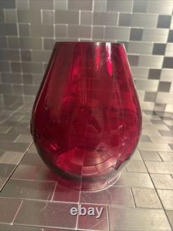 Corning Glass Red Missouri Pacific Globe for Railroad Lantern Safety First #3