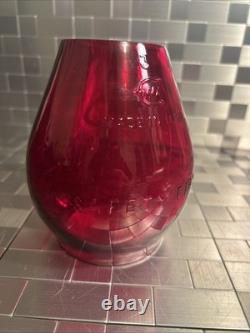 Corning Glass Red Missouri Pacific Globe for Railroad Lantern Safety First #3