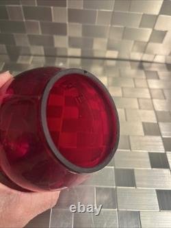 Corning Glass Red Missouri Pacific Globe for Railroad Lantern Safety First #3