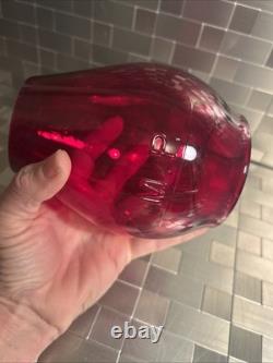 Corning Glass Red Missouri Pacific Globe for Railroad Lantern Safety First #3