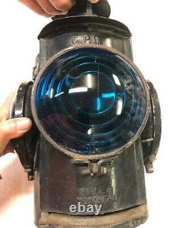 Cpr Railroad Switch Lamp Lantern Piper 4 Blue/green Lens Has Burner Inside #580