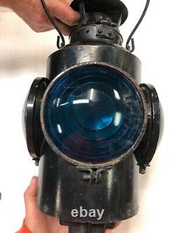 Cpr Railroad Switch Lamp Lantern Piper 4 Blue/green Lens Has Burner Inside #580