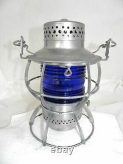 DENVER & RIO GRANDE WESTERN RAILROAD LANTERN Signal Blue Lantern Globe