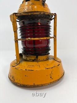 DIETZ Night Watch Railroad Lamp Lantern Fresnel Red Glass Globe Rare City Of LA