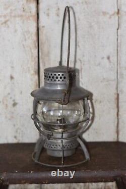 DRESSEL ARLINGTON RAILROAD LANTERN EMBOSSED P. R. R RAILROAD With ETCHED GLOBE TJ