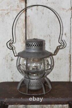 DRESSEL ARLINGTON RAILROAD LANTERN EMBOSSED P. R. R RAILROAD With ETCHED GLOBE TJ