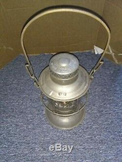 Delaware Hudson D&HRR Railroad Bell Bottom Lantern Adlake Scripted Globe Clear