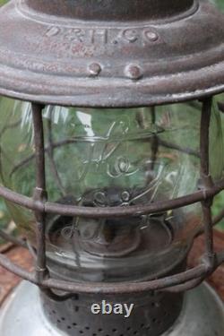 Delaware & Hudson Railroad Company Bell Bottom Lantern Embossed Globe D&h Rr