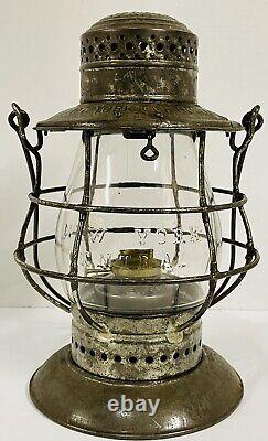 Dietz NO. 6 New York Central Bell Bottom Railroad Lantern With Embossed Glob