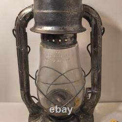 Dietz No. 2 Blizzard Vintage Lantern Railroad Hurricane Tubular Glass Made in USA