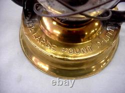 Dietz No 2 D Lite Oil Barn Lantern & Globe Brass Top Brass Large Font Railroad