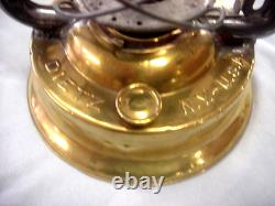 Dietz No 2 D Lite Oil Barn Lantern & Globe Brass Top Brass Large Font Railroad