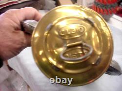 Dietz No 2 D Lite Oil Barn Lantern & Globe Brass Top Brass Large Font Railroad