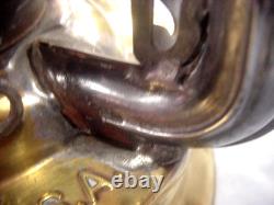 Dietz No 2 D Lite Oil Barn Lantern & Globe Brass Top Brass Large Font Railroad