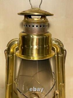 Dietz No. 20 Junior Brass Kerosene Lantern Gold Tone Brass Railroad Style Lamp