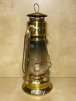 Dietz No. 20 Junior Brass Kerosene Lantern Gold Tone Brass Railroad Style Lamp