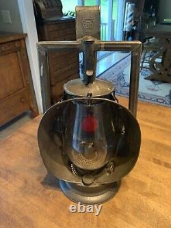 Dietz Protector Trackwalker Railroad Lantern Kerosene- Marked PRR Red Lens