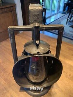 Dietz Protector Trackwalker Railroad Lantern Kerosene- Marked PRR Red Lens