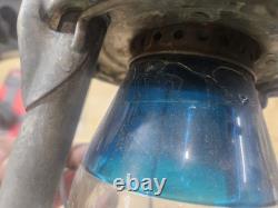 Dietz Railroad Lantern Split Color Globe New York R. R. No Wick Cracked Globe