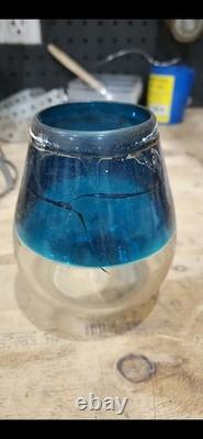 Dietz Railroad Lantern Split Color Globe New York R. R. No Wick Cracked Globe