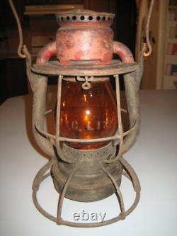 Dietz Vesta New York Central LINES Railroad Lantern With Marked AMBER NYCL Globe