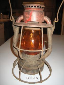 Dietz Vesta New York Central LINES Railroad Lantern With Marked AMBER NYCL Globe