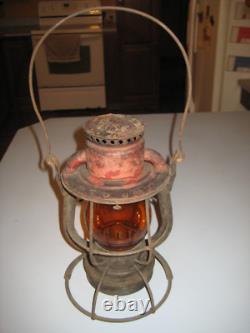 Dietz Vesta New York Central LINES Railroad Lantern With Marked AMBER NYCL Globe