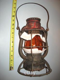 Dietz Vesta New York Central LINES Railroad Lantern With Marked AMBER NYCL Globe