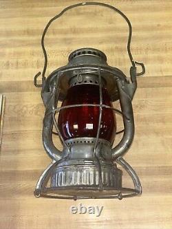 Dietz Vesta New York Central Railroad Lantern NYCS Matching Embossed Red Globe