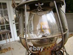 Dietz Vesta With U. S. Embosed Clear Cast Globe Lantern With 4 Pat. Dates 1910